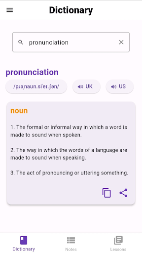 Android application English Smart Dictionary screenshort