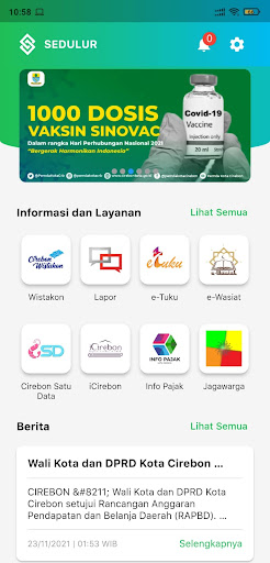 Android application Sedulur Cirebon screenshort