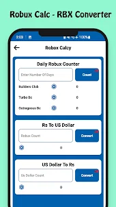 Robux Calc and RBX Converter