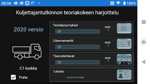 Android application Biili C1 teoriakoe screenshort