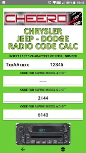 RADIO CODE for CHRYSLER JEEP