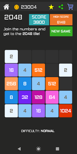 Android application Black 2048 Game screenshort