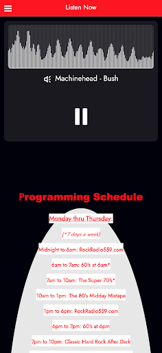 Android application Rock Radio 559 screenshort