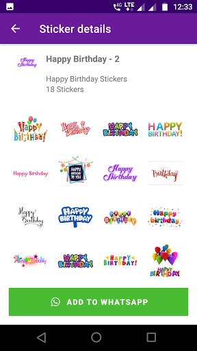 Happy Birthday Stickers - WA Screen 3