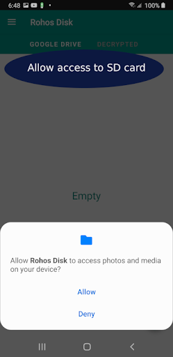 Android application Rohos Disk screenshort