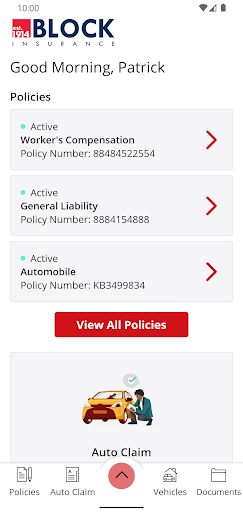 Block Insurance Mobile Screen 2