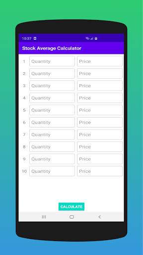 Android application Stock Average Calculator screenshort