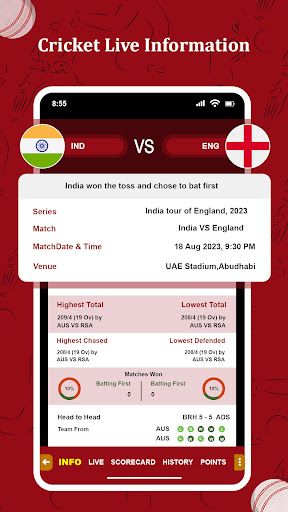Live Cricket : Cricket Score Screen 3