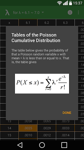 Poisson Table Screen 3