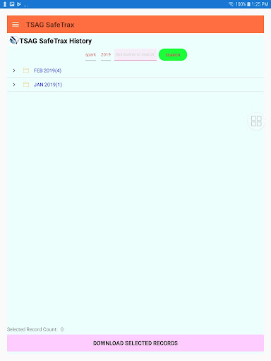 TSAG SafeTrax Mobile App Screen 2