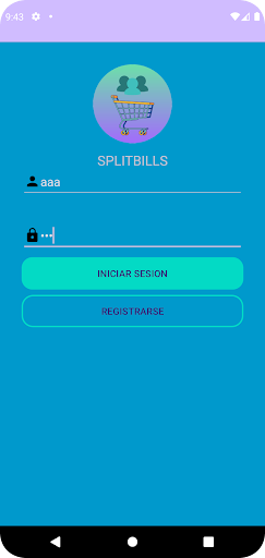 Android application Splitbills screenshort
