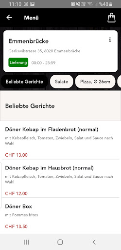 Android application Emmen Pizzeria screenshort