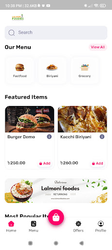 Android application Lalmoni Foodies screenshort