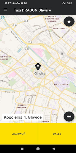 Android application Taxi DRAGON Gliwice screenshort