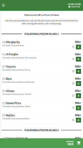 Android application La Pizza Örebro screenshort