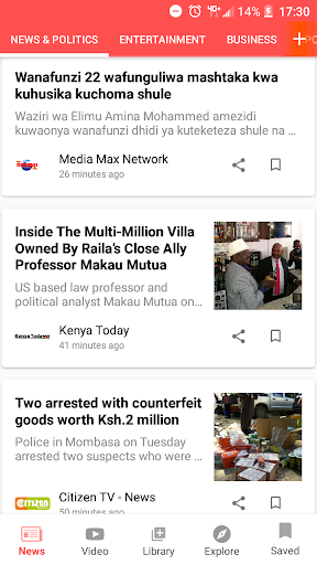 Android application Kenya News screenshort