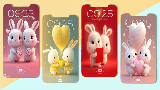 Cute Rabbit Cartoon Wallpaper Screen 2