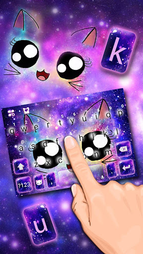 Galaxy Cute Smile Cat Keyboard Screen 2