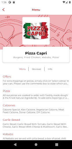 Pizza Capri Screen 2