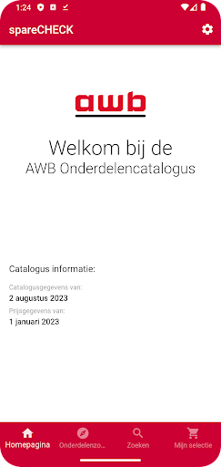 Android application AWB spareCHECK screenshort