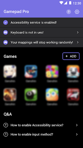Android application Gamepad Pro screenshort