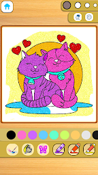 Glitter Cat Coloring : Doodle