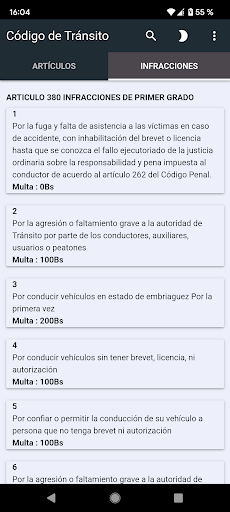 Android application Código de Tránsito - Bolivia screenshort