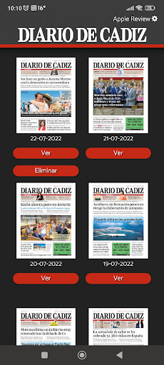 Android application Diario de Cádiz screenshort