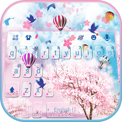 Pink Love Sakura Keyboard Theme