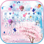 Cover Image of Download Pink Love Sakura Keyboard Them  APK