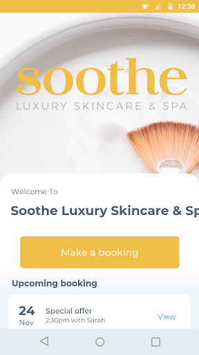 Android application Soothe Luxury Skincare & Spa screenshort