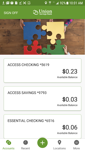 Android application Union Savings Bank Mobile screenshort