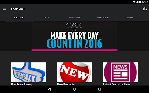 Screenshot of Costa Ent Employee App