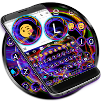 Neon Abstract Emoji Keyboard Theme
