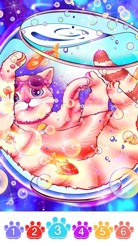 Cat coloring games-Offline paint by numberのおすすめ画像2
