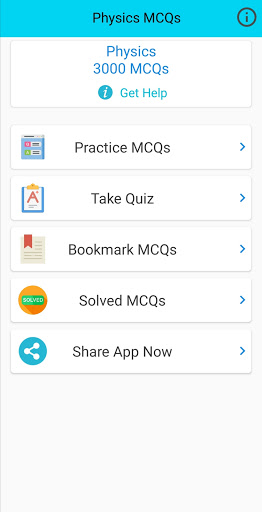 Android application Physics Solved MCQs | Hindi screenshort