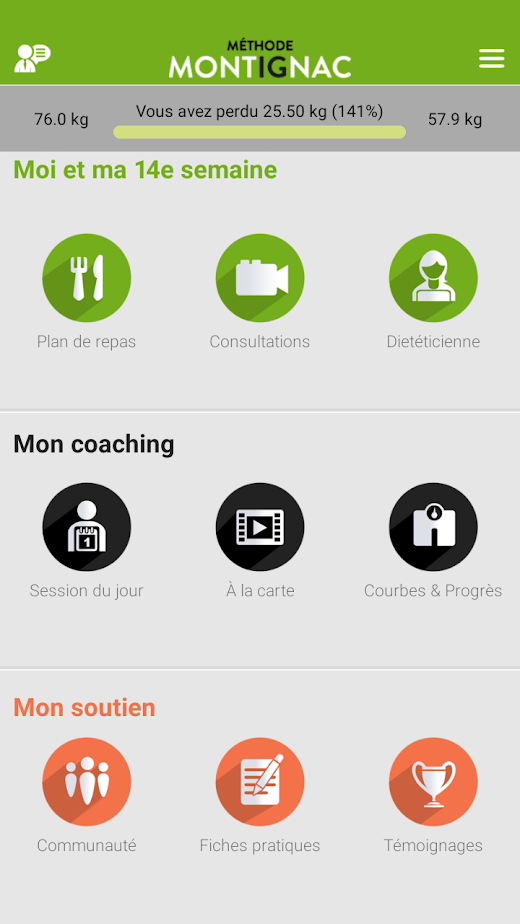 Android application La Méthode Montignac screenshot