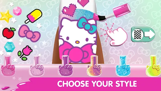 Manicure com Hello Kitty ✨️💅 #jogodesalaodahellokitty #jogo #jogodema