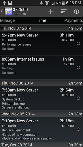 Time Tracker - Timesheet Screen 2