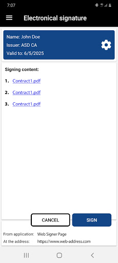 ASD WebSigner Screen 3