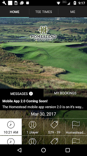 Android application Homestead Golf Tee Time screenshort