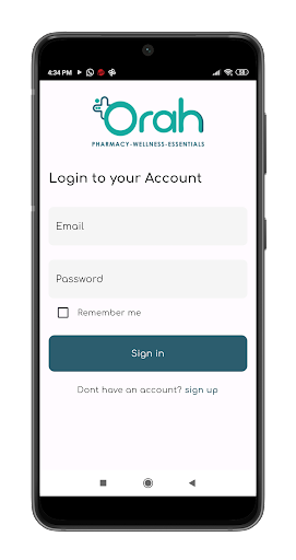 Android application Orah screenshort