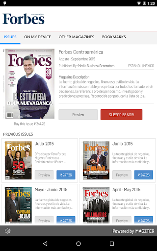 Android application Forbes Centroamérica screenshort