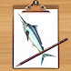 簡単に魚を描く方法 - Androidアプリ