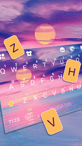 Ocean Sunset Keyboard Backgrou Screen 2