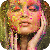 Holi photo effects colors icon