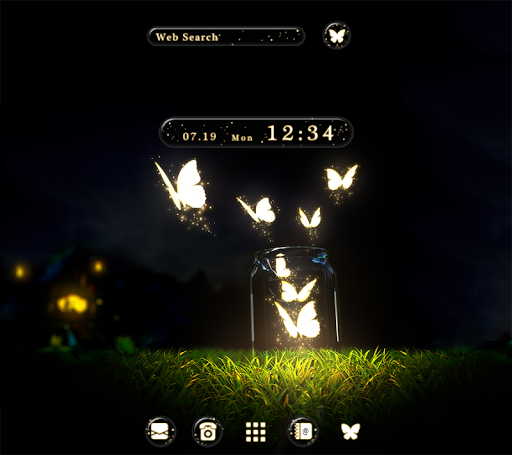 Android application Luminescent Butterflies Theme screenshort