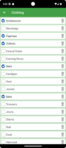 Travel Checklist Screen 3