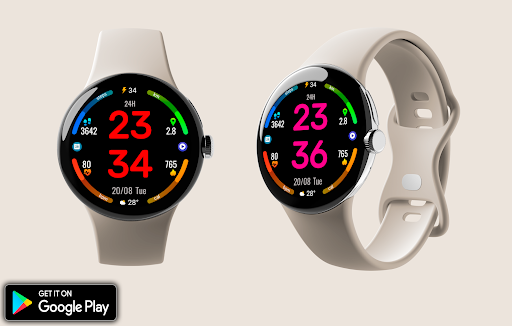 Digital Rotes Watch Face screenshot 11