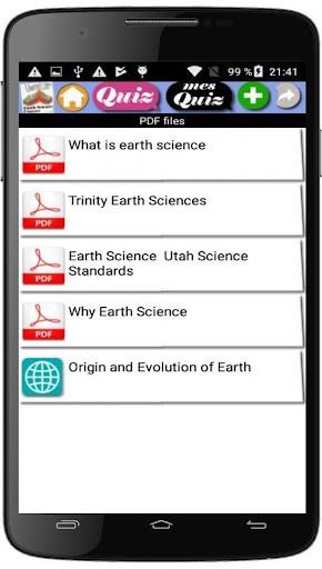 Earth Science Course Screen 2